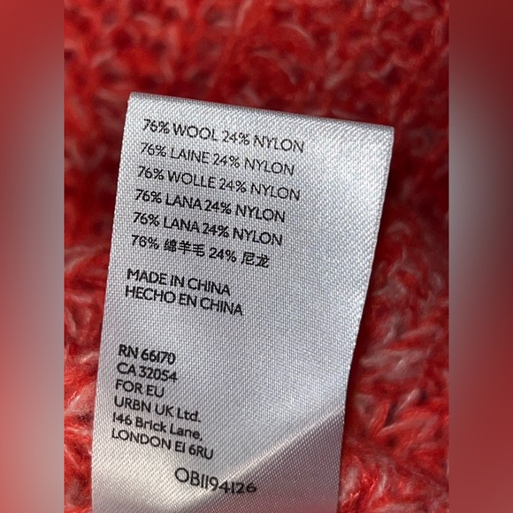 Anthropologie Honore Ribbed Knit Wool Blend Balloon Sleeve Cropped Sweater M - Picture 5 of 7